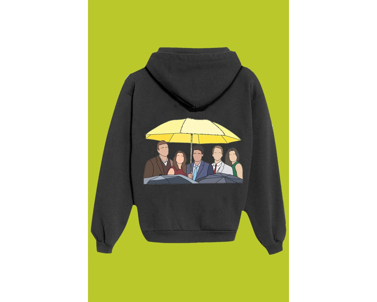 Unisex Siyah How I Met Your Mother Sırt Baskılı Sweatshirt