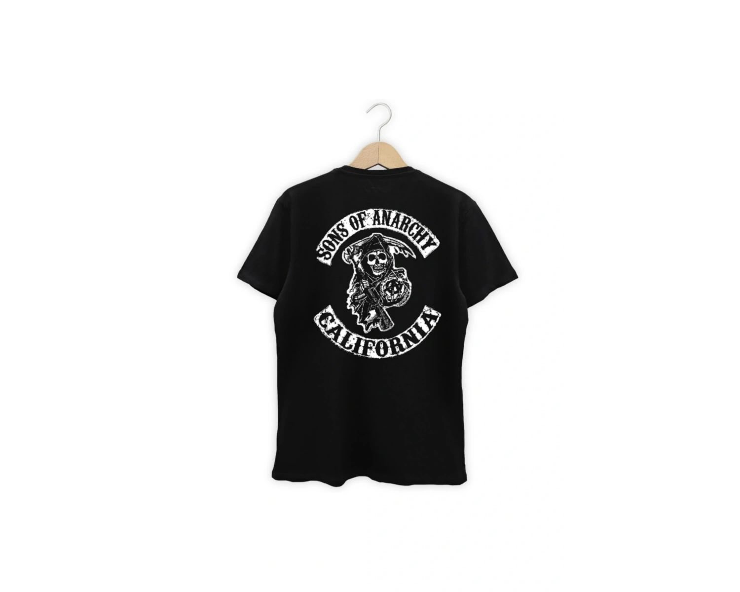 Unisex Siyah Samcro Sons Of Anarchy Sırt Baskılı Tişört