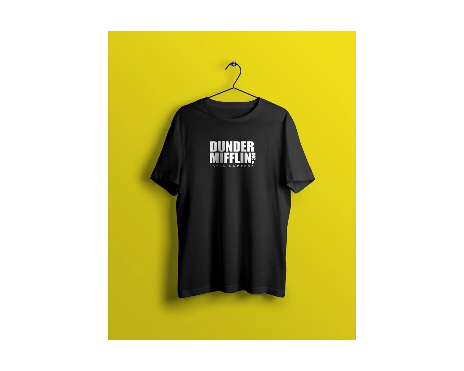 Unisex Siyah The Office Baskılı T-shirt