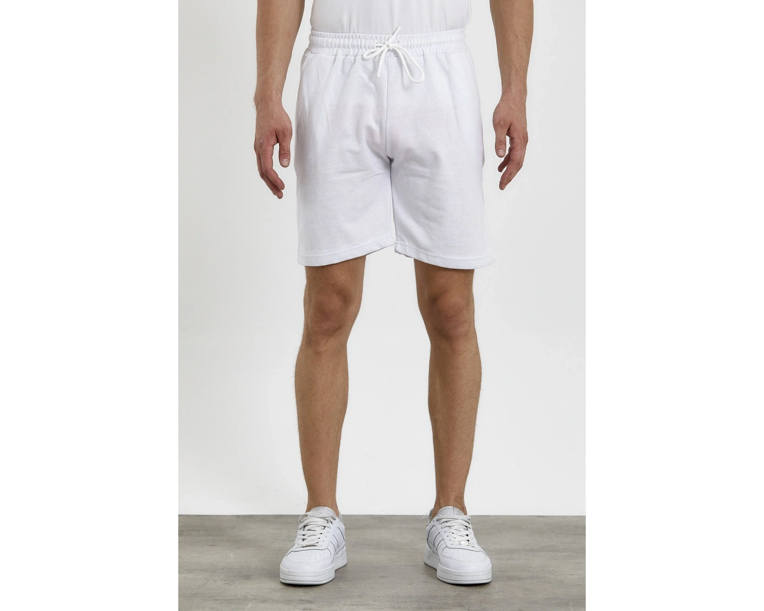 Unisex Slim Fitt Beyaz 2 Iplik Yazlık Ince Spor Şort