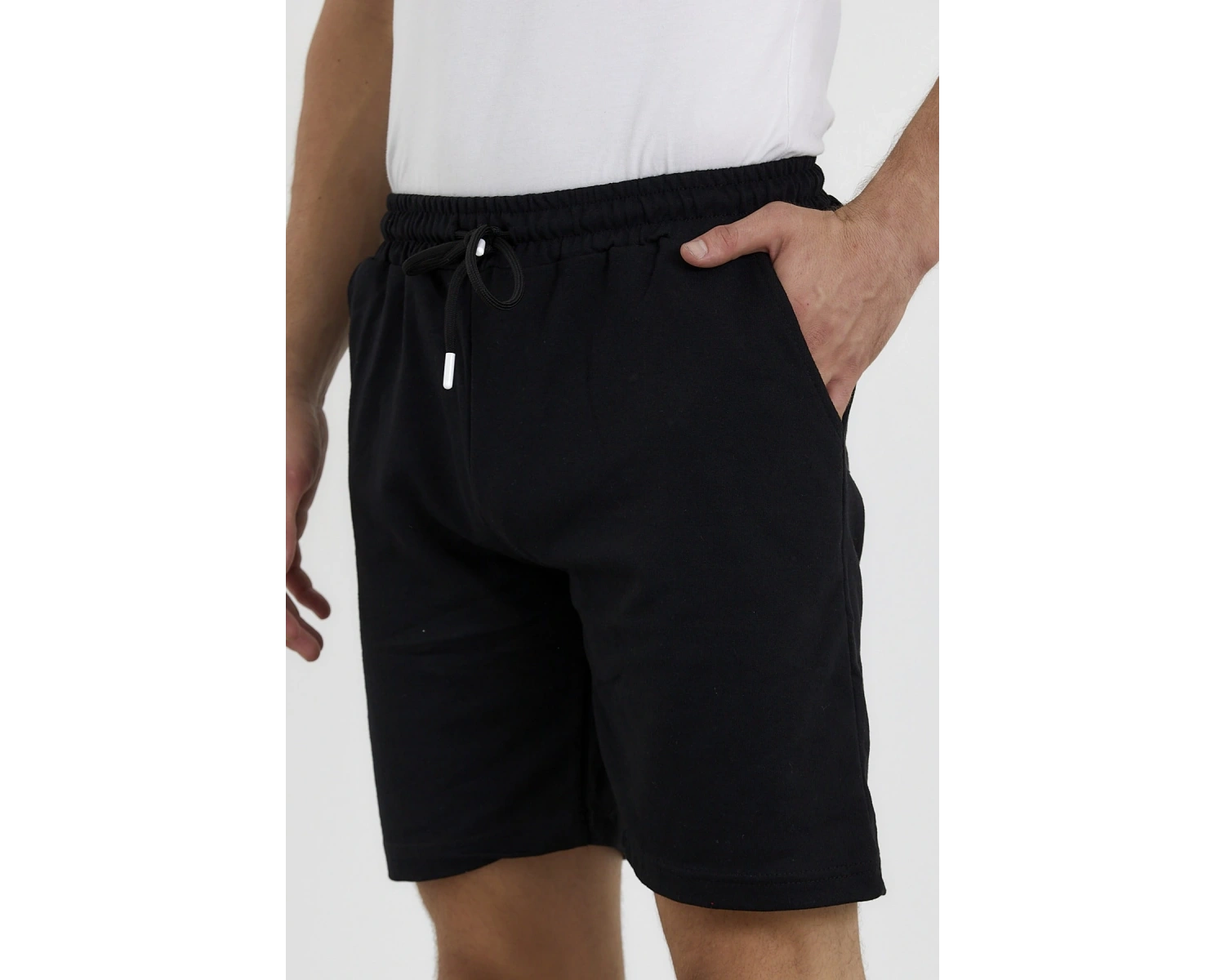 Unisex Slim Fitt Beyaz 2 Iplik Yazlık Ince Spor Şort