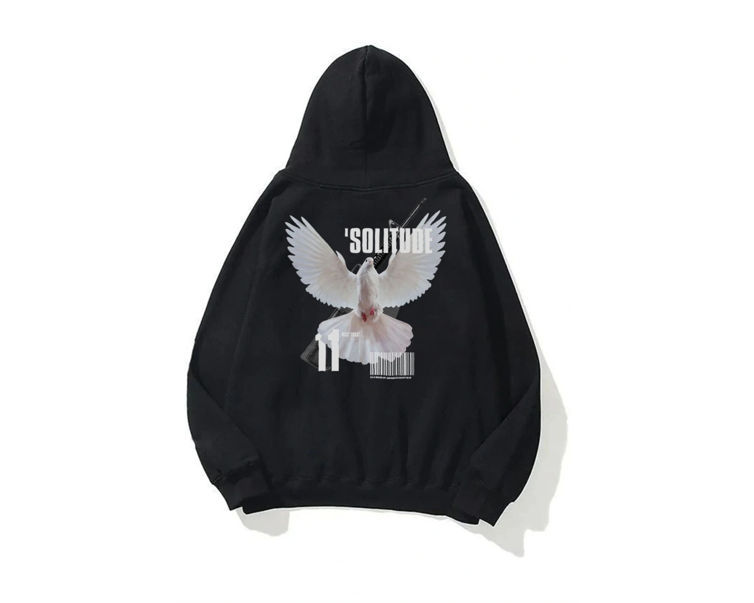 Unisex Solitude Sweatshirt Hoodie Siyah