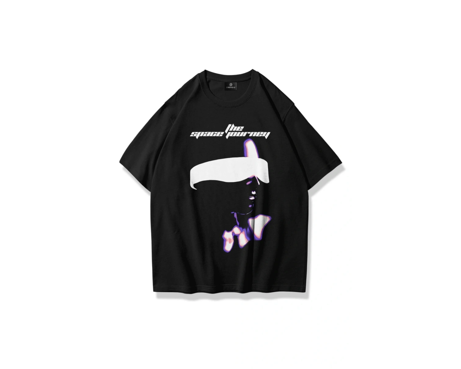 Unisex Space Journey Tshirt Siyah