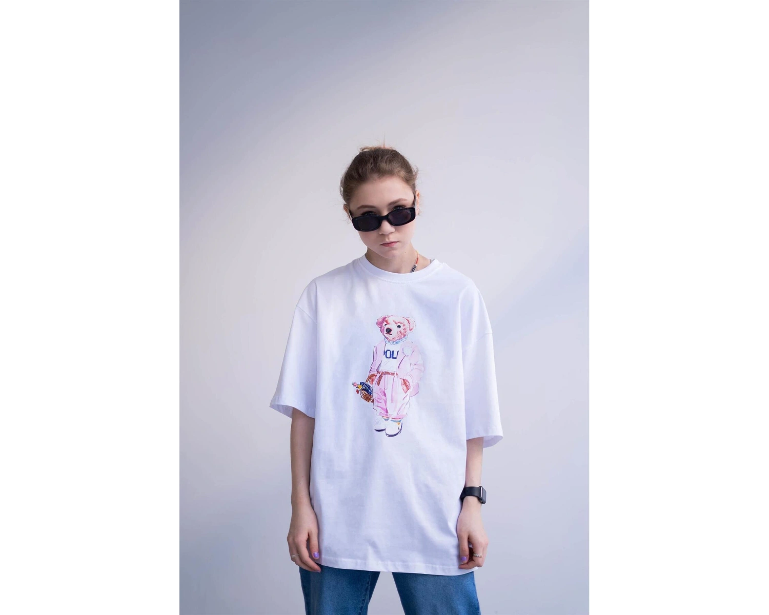 Unisex Teddy Beyaz Tshirt