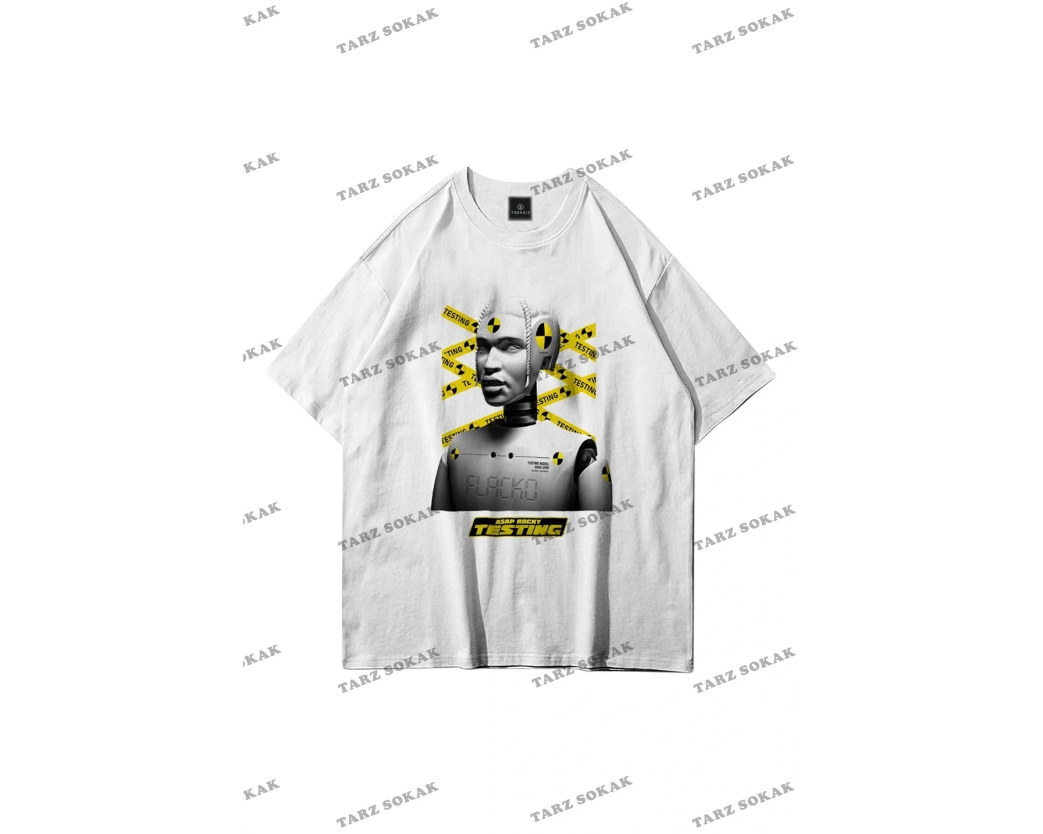 Unisex Testing Asap Rocky Beyaz T