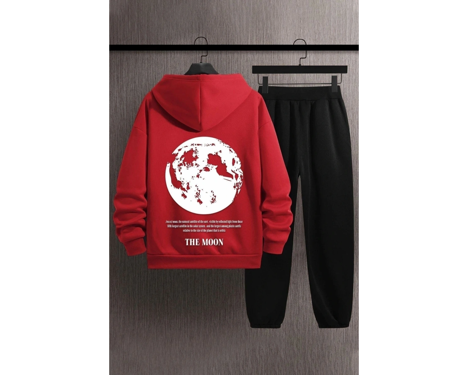 Unisex The Moon Baskılı Eşofman Takımı Kp-siyah-themoon-esh-siyah