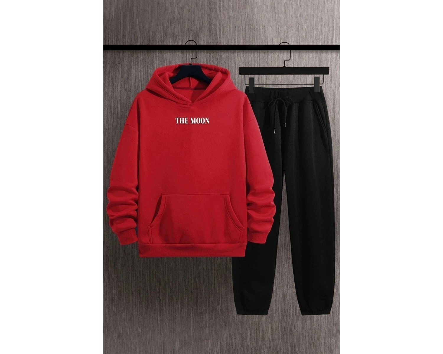 Unisex The Moon Baskılı Eşofman Takımı Kp-siyah-themoon-esh-siyah