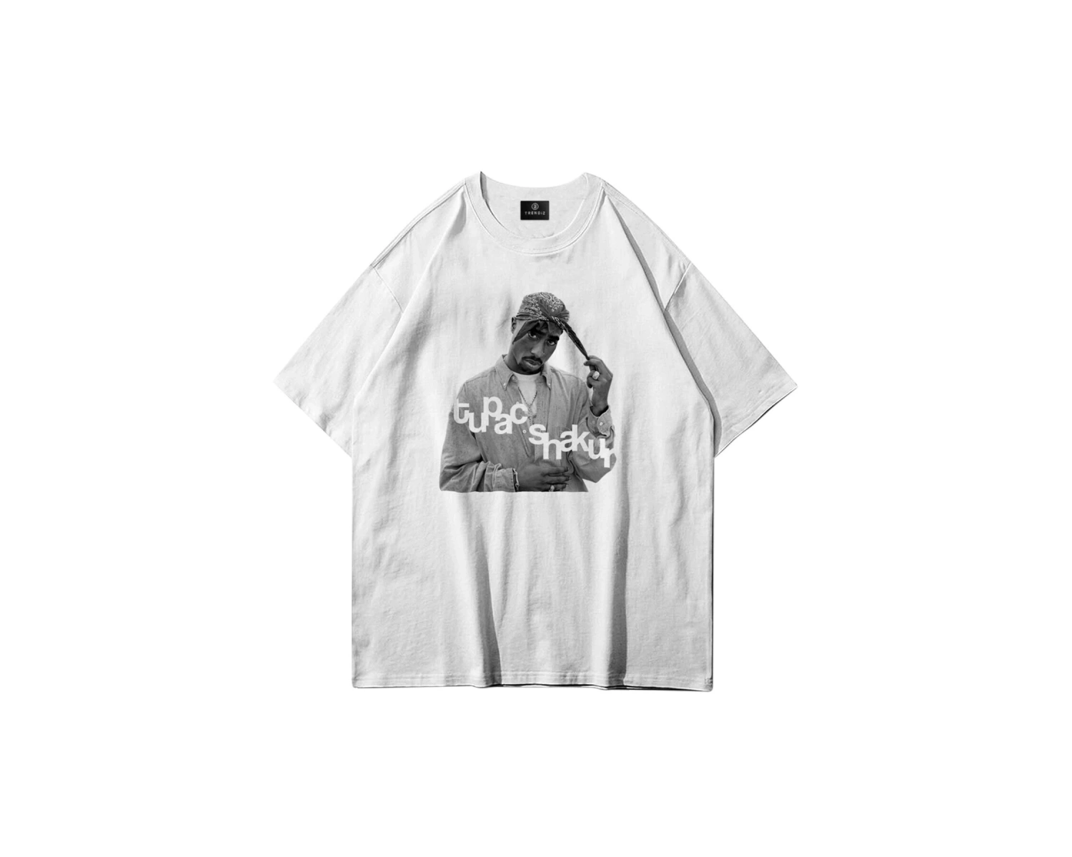 Unisex Tupac Shakur Tshirt Beyaz