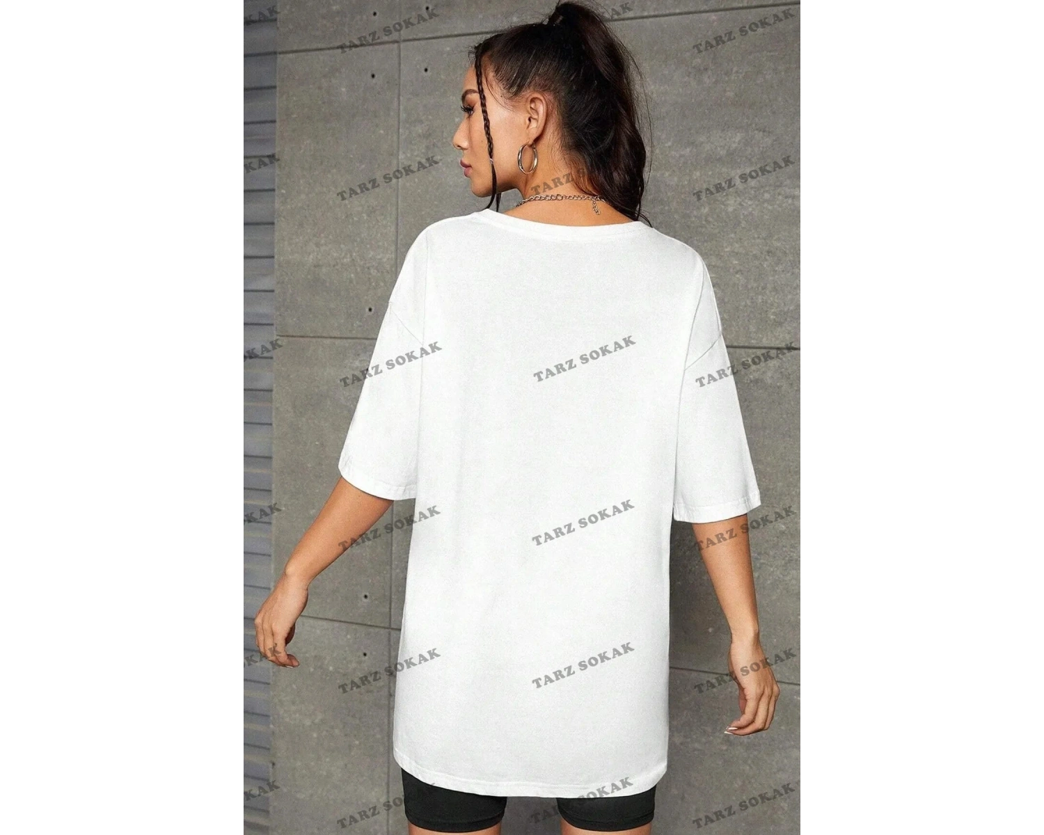 Unisex Tutulma Baskılı Oversize Boyfriend