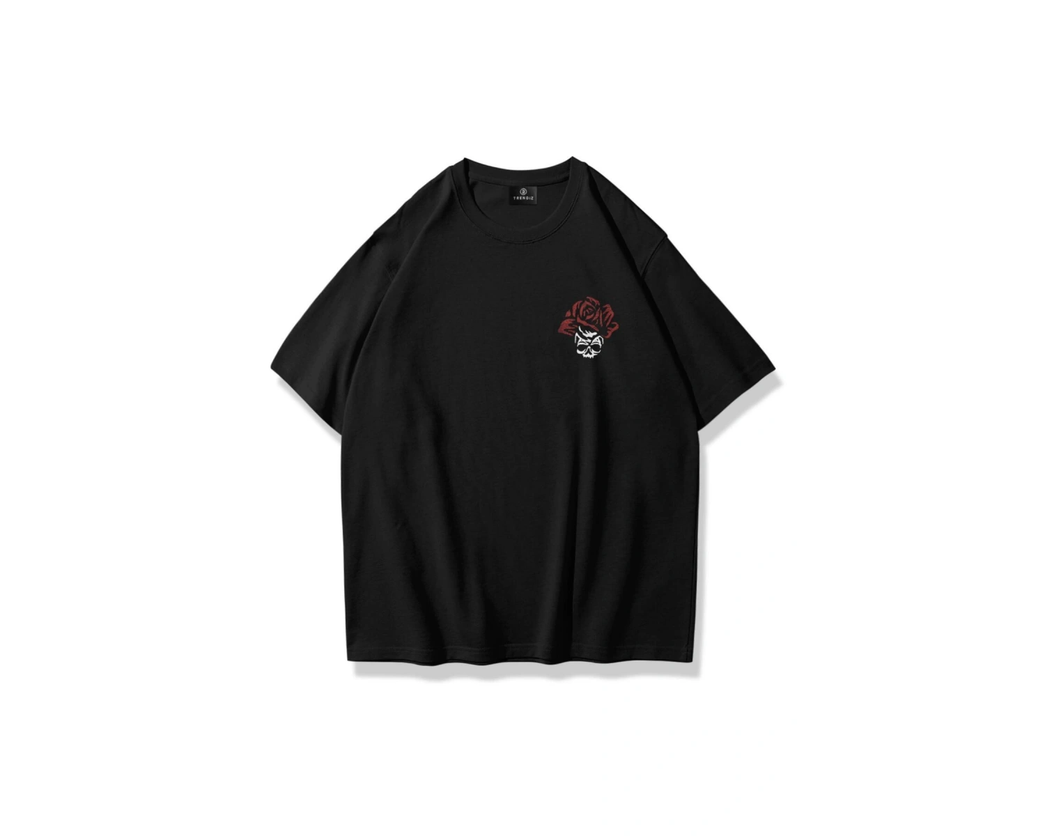 Unisex Vertigo Flowers Tshirt Siyah