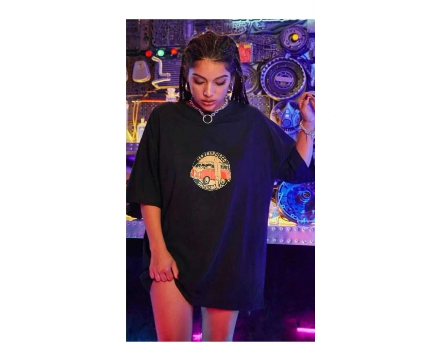 Unisex Vosvos Baskılı Pamuklu Penye Tshirt