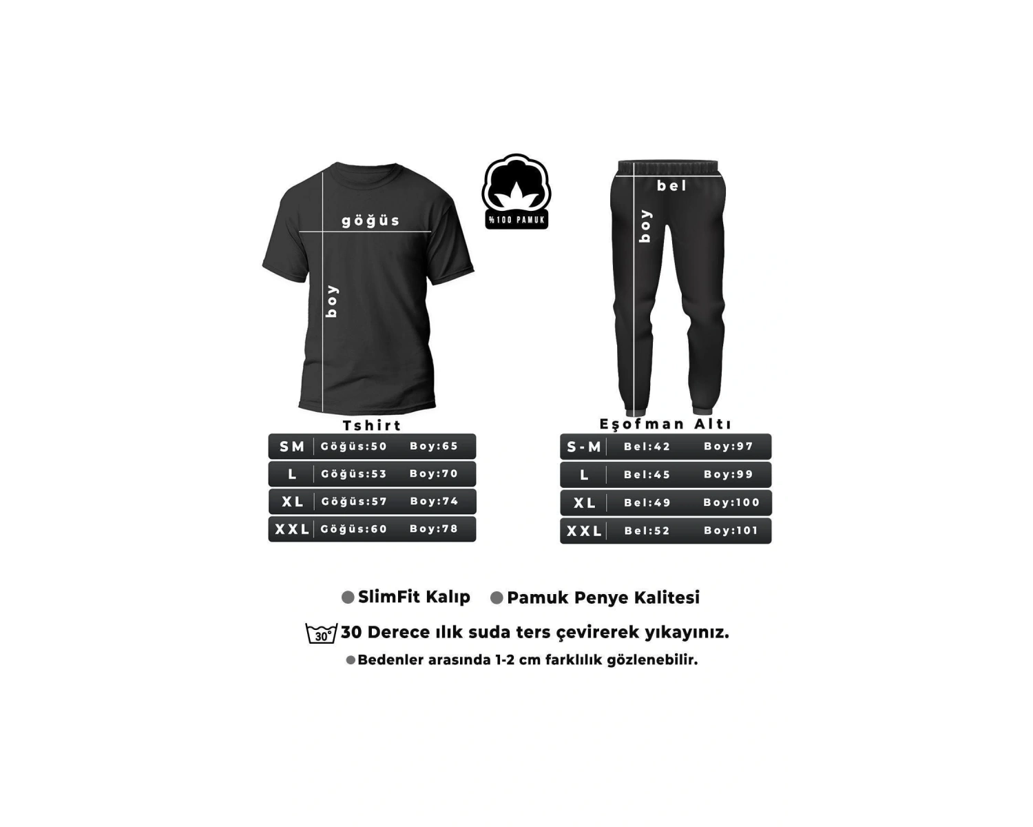 Unisex White Angel Baskılı 2li Eşofman Takımı TSH-SIYAH-BEYAZALEV-ESH-DUZ