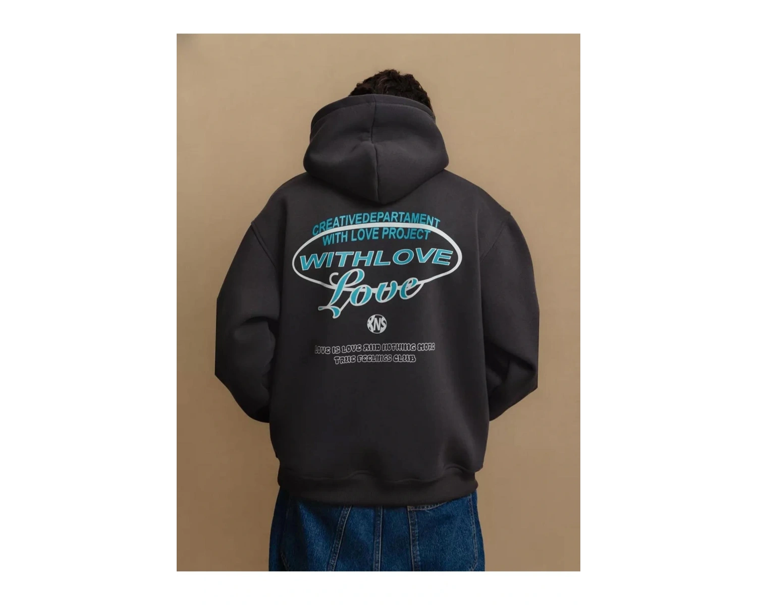 Unisex with Love Sweatshirt Gri