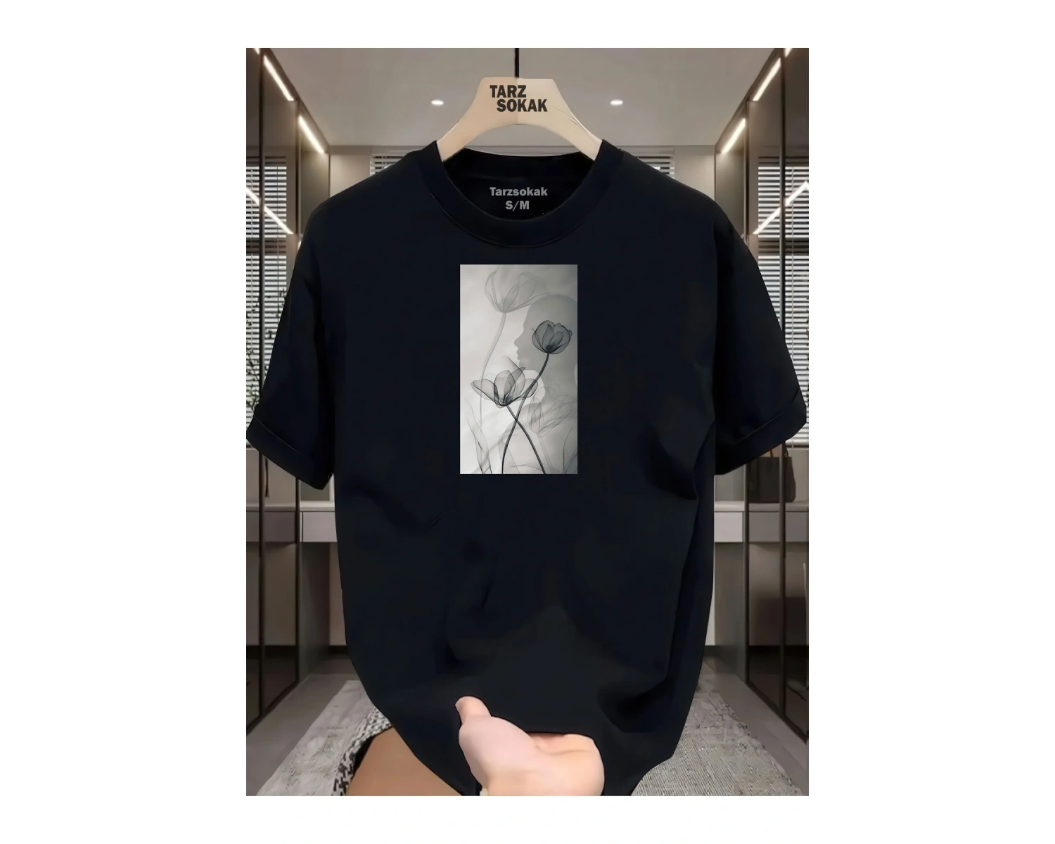 UNİSEX Yaz gülü T-shirt