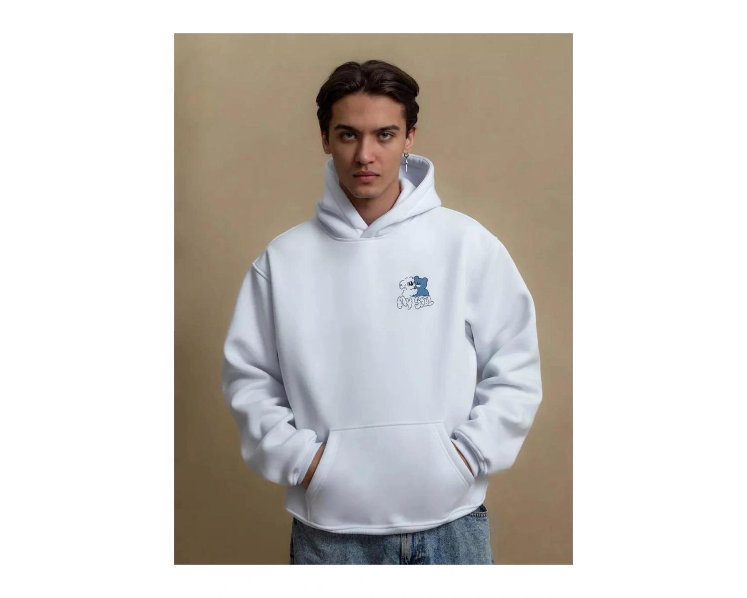 Unisex You Deserve Happy Things Sweatshirt Beyaz