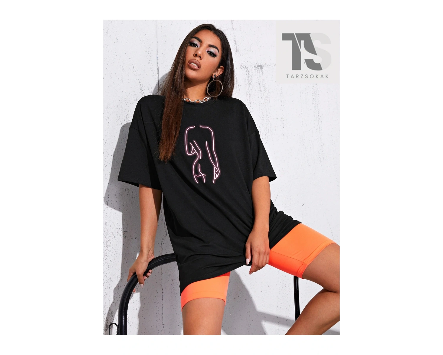 Unity Body Grafik Düşük Omuz Oversize Tişört