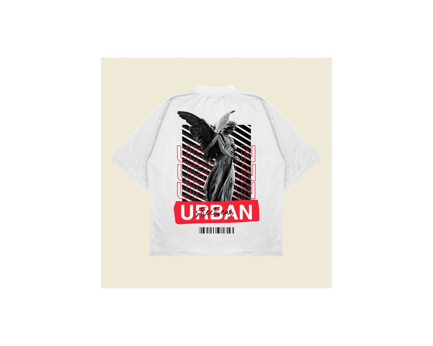 Urban Baskılı Oversize Unisex Pamuklu Nefes Alan Kalın Kumaşlı