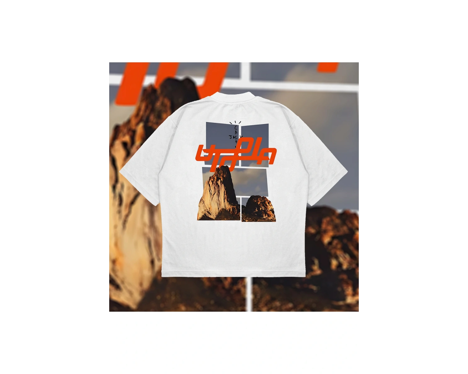 Utopia Mountains Vintage Oversize Unisex Pamuklu Nefes Alan Kalın Kumaşlı
