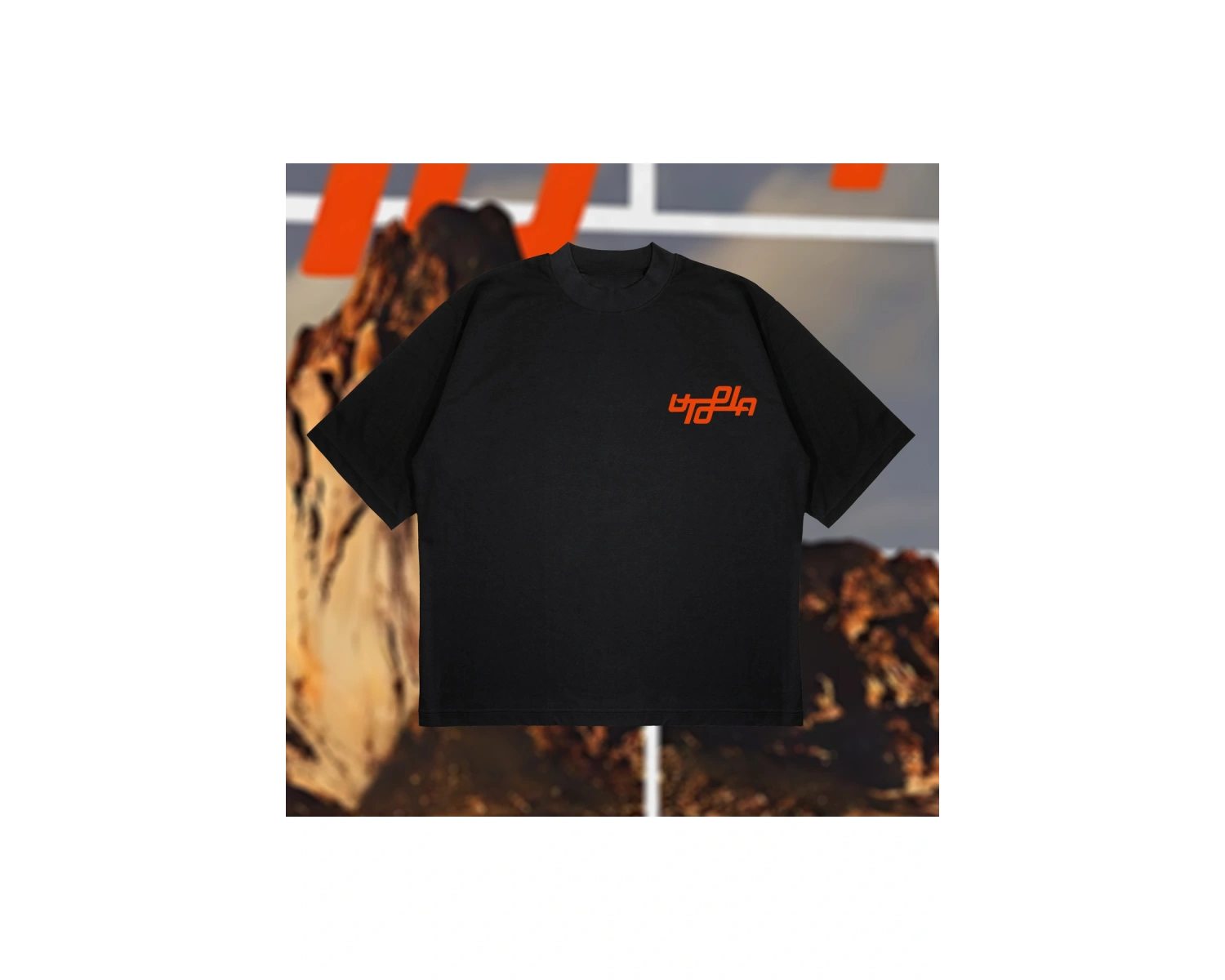 Utopia Mountains Vintage Oversize Unisex Pamuklu Nefes Alan Kalın Kumaşlı