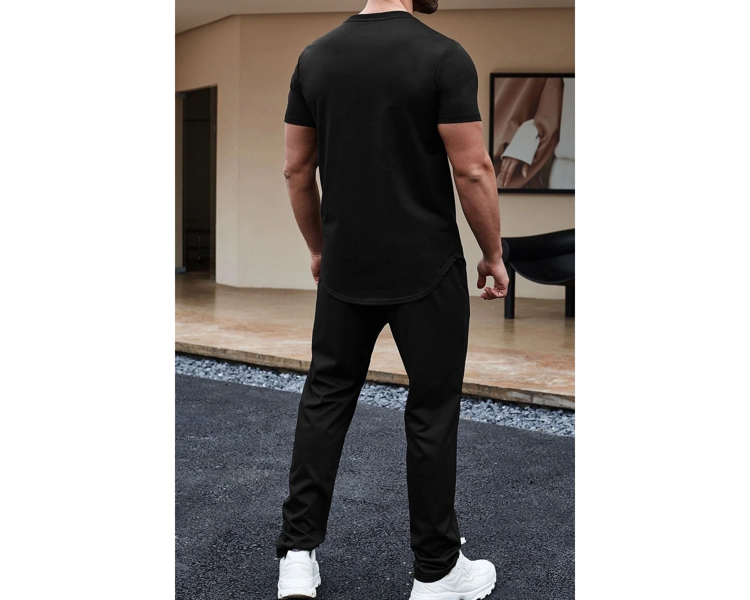 uyguntarz Unisex Nasa Baskılı 2li Eşofman Takımı TSH-SIYAH-NSYAZI-ESH-DUZ