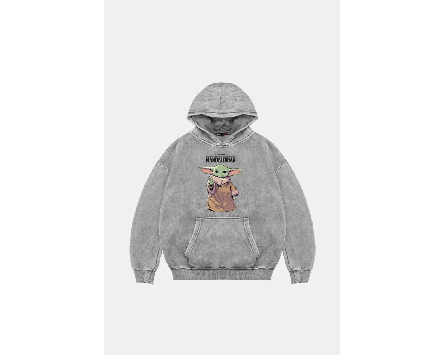 V2 The Mandalorian Yoda Baskılı Oversize Unisex Premium Beyaz