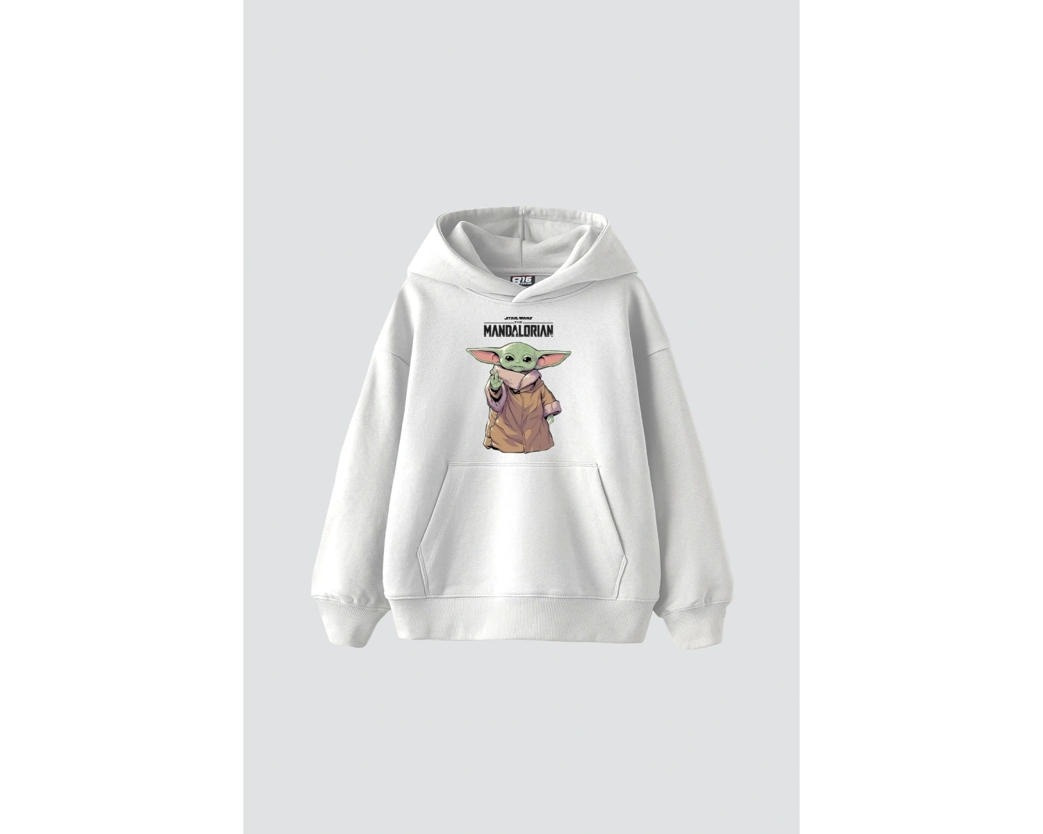 V2 The Mandalorian Yoda Baskılı Oversize Unisex Premium Beyaz