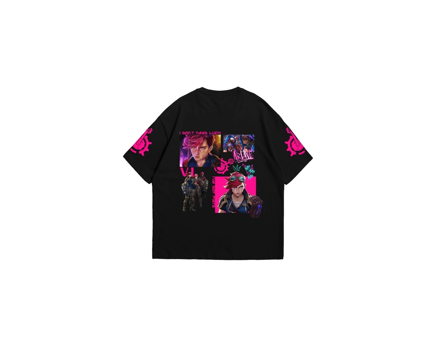 VI Arcane Baskılı Oversize Unisex Beyaz