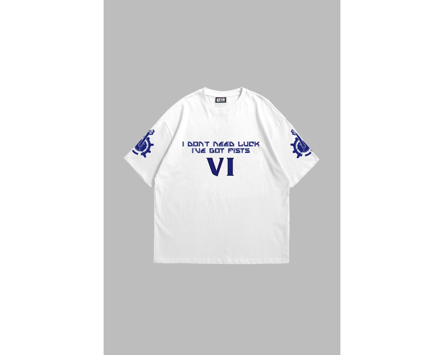 VI Arcane Baskılı Oversize Unisex Beyaz