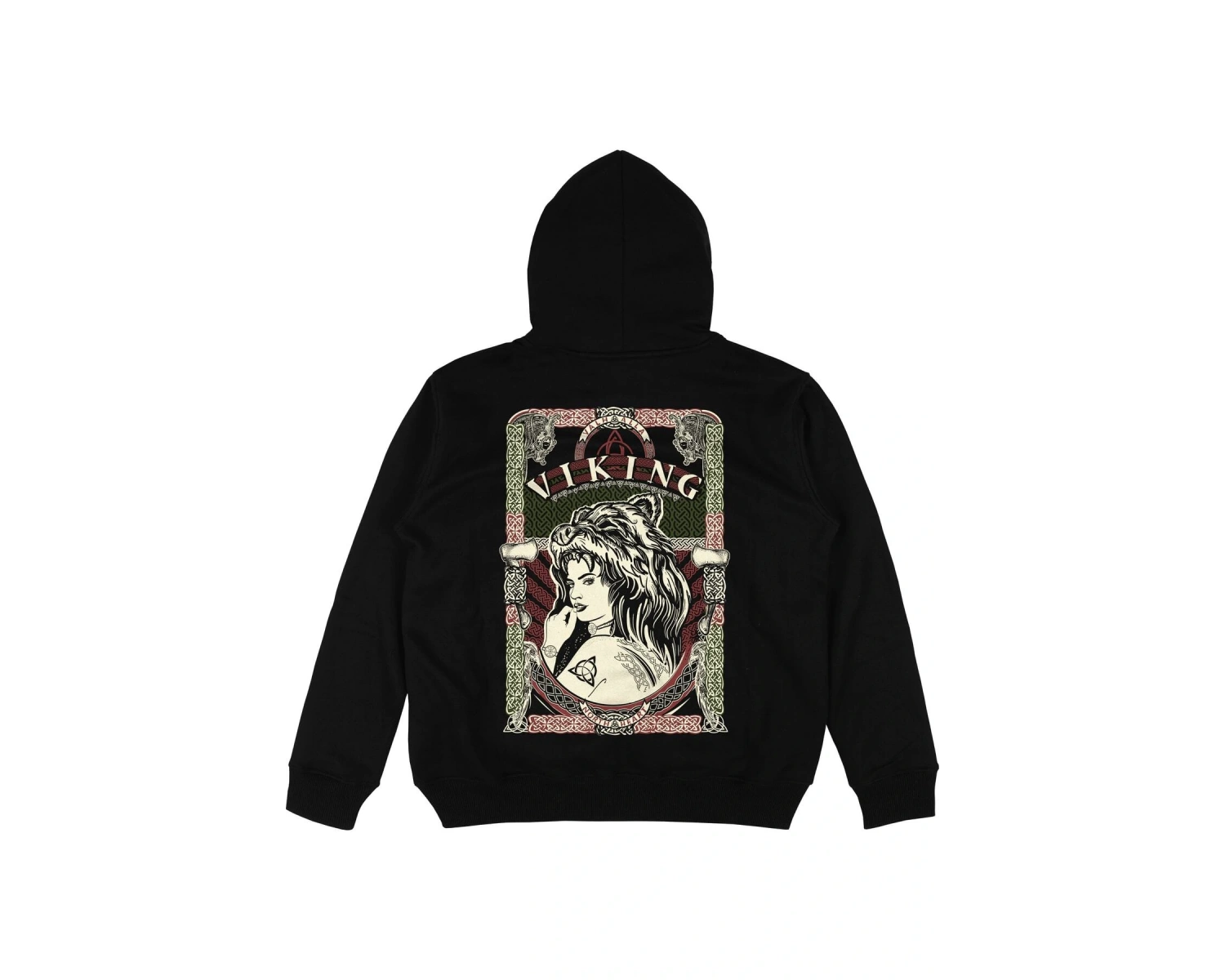 Viking Siyah Oversize Unisex Kapüşonlu Sweatshirt Hoodie