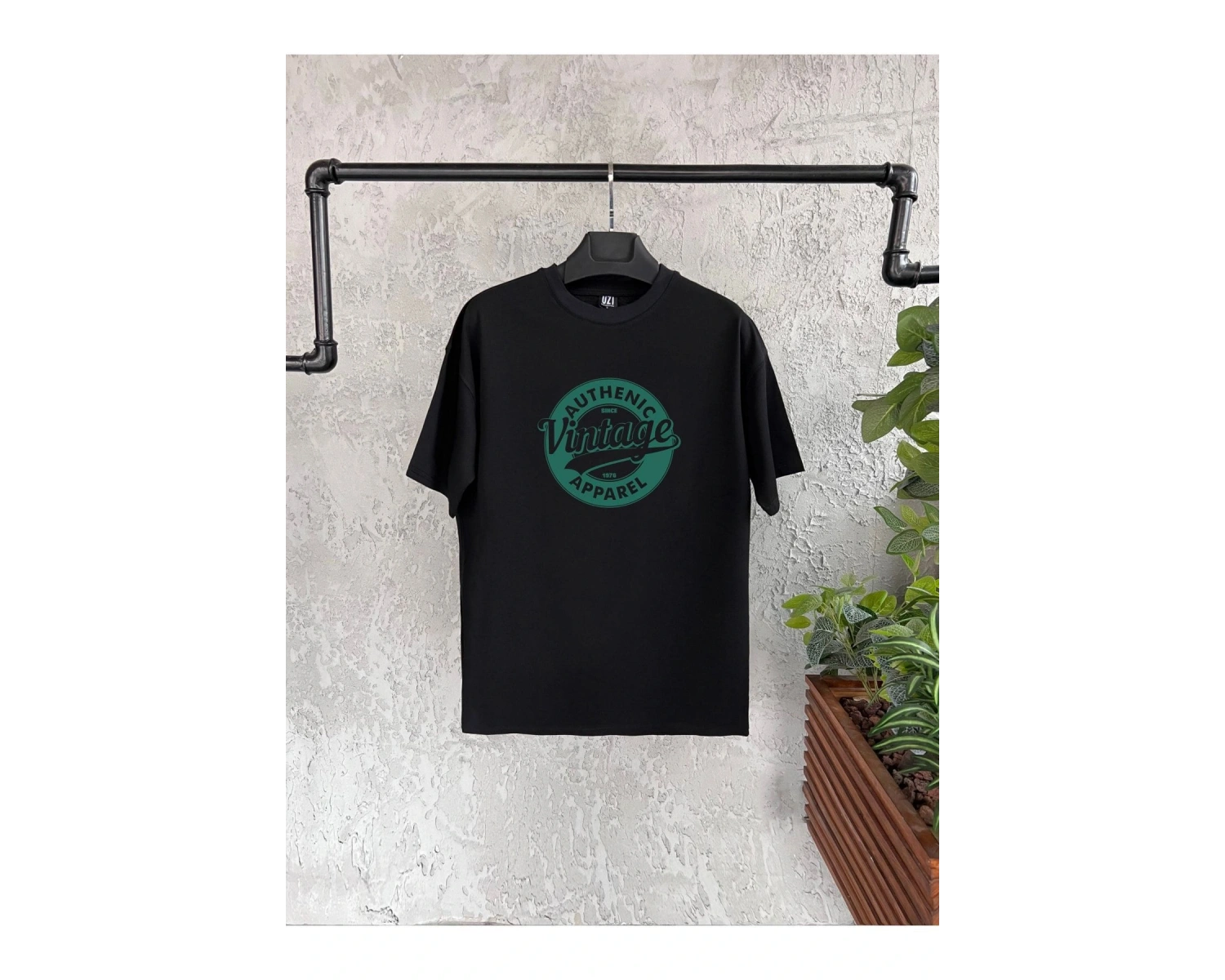 Vintage Baskılı Beyaz Erkek