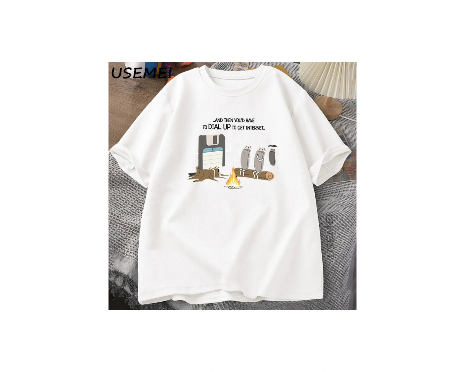 Vintage Retro Tech Internet komik tişört Erkek Kadın Baskılı Rahat Kısa Kollu Karışımı Ekip B 2794
