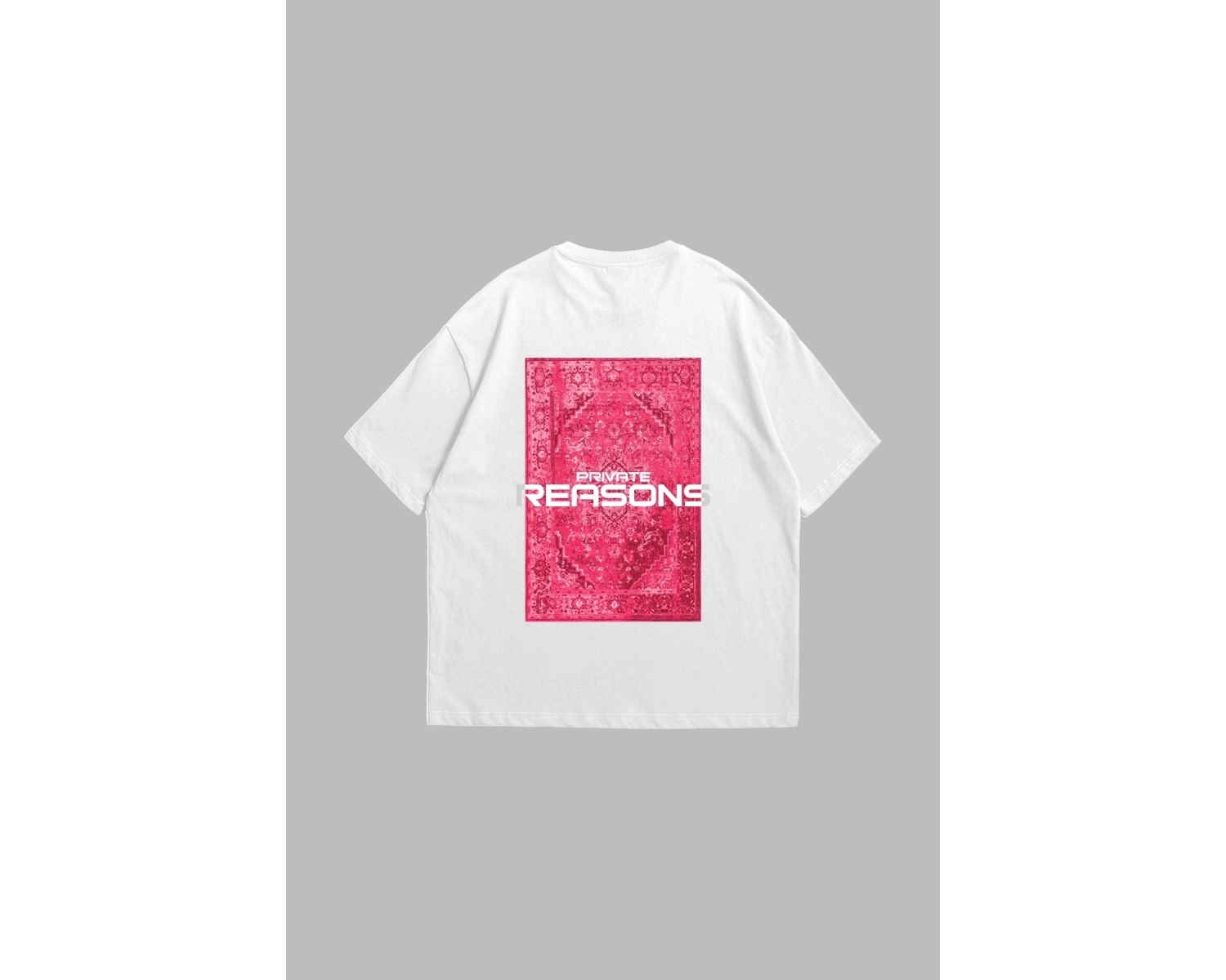 Vırtual Tracks Baskılı Oversize Unisex Beyaz