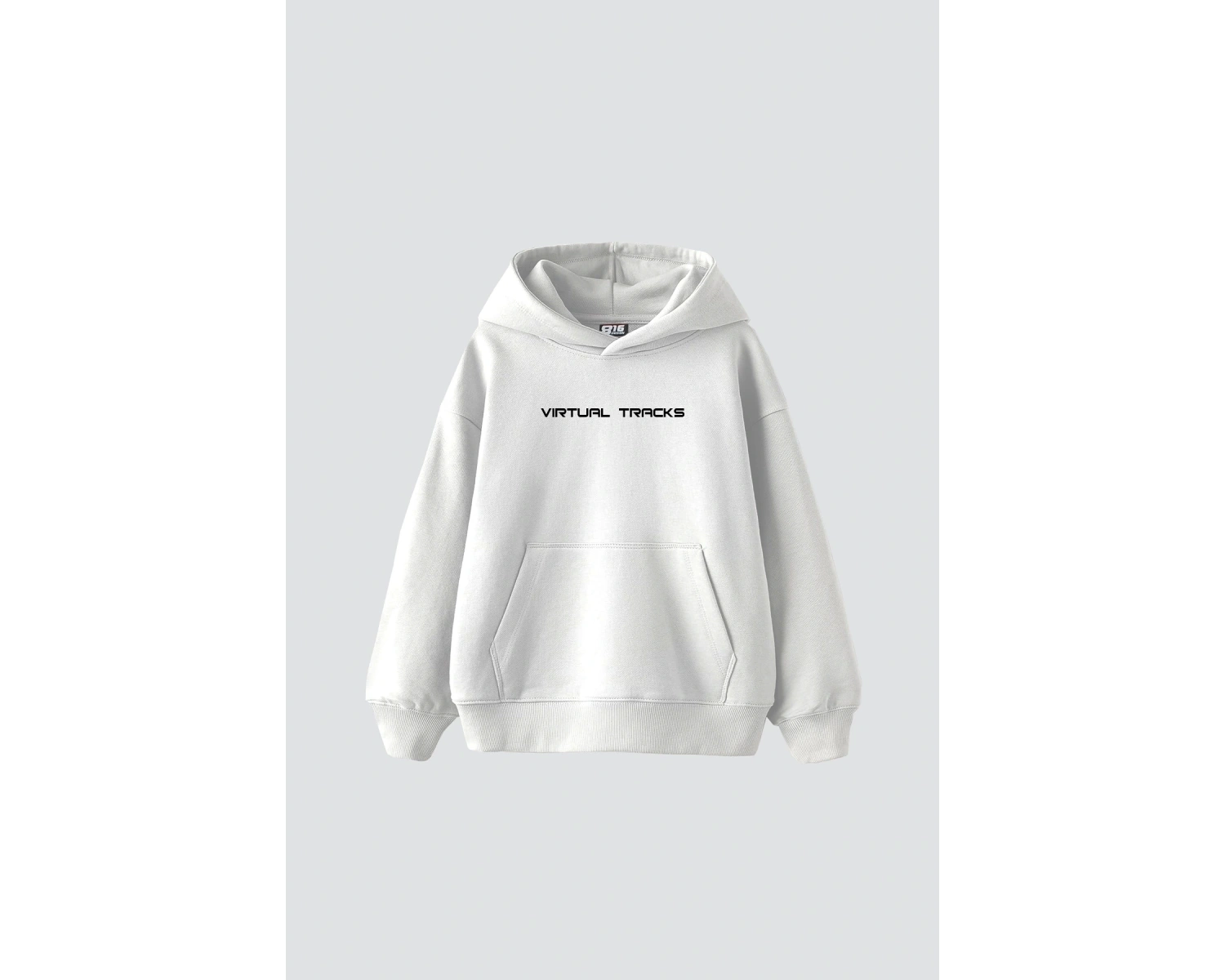 Vırtual Tracks Baskılı Oversize Unisex Premium Beyaz