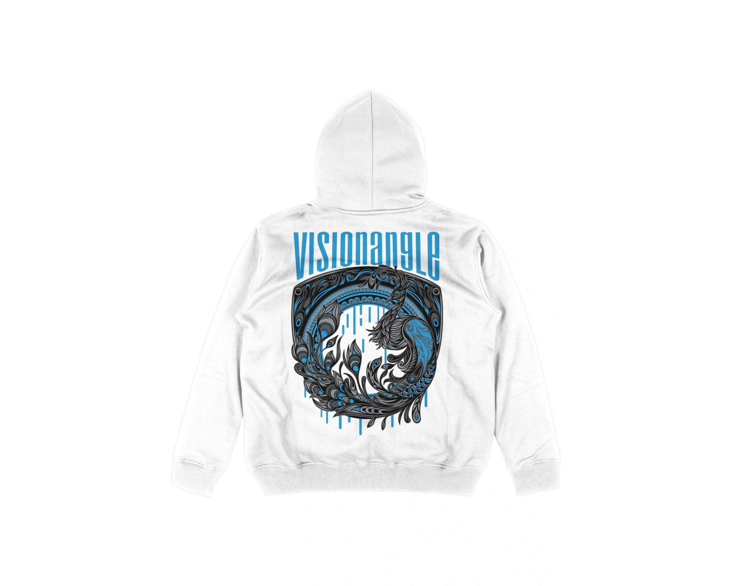 Visionangle Beyaz Oversize Unisex Kapüşonlu Sweatshirt Hoodie