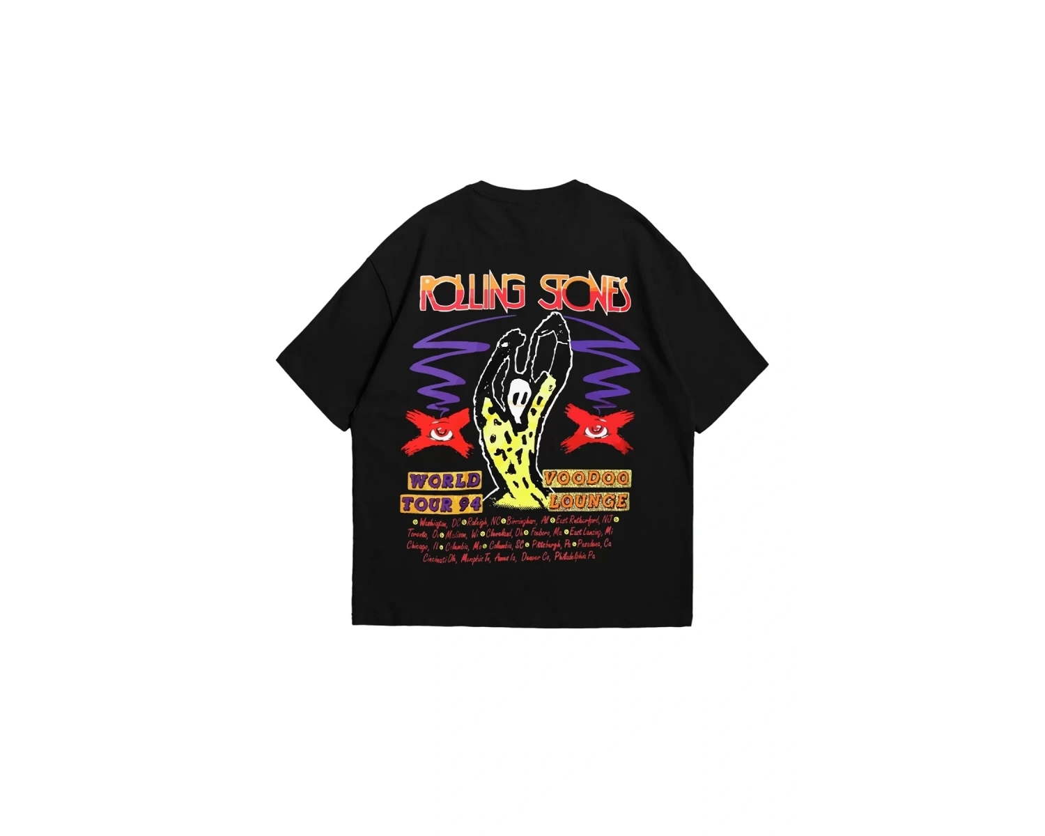 Voodoo Lounge Baskılı Oversize Unisex Beyaz