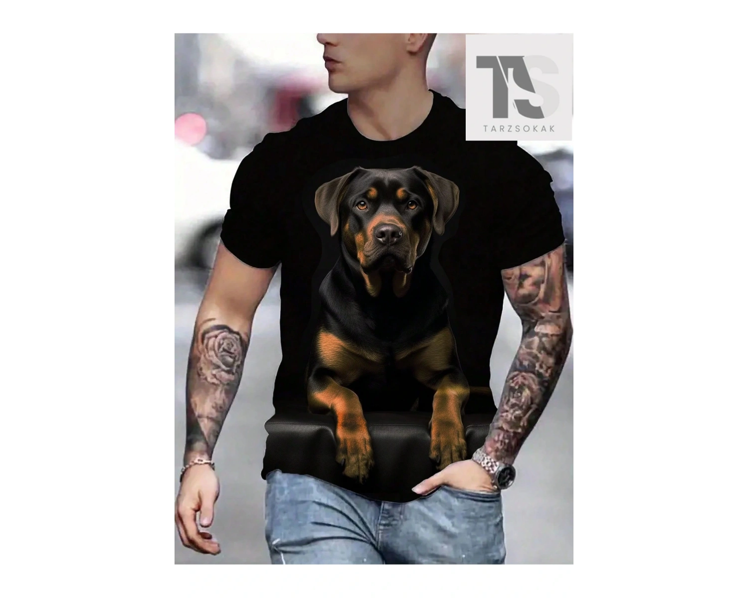 Wartco Erkek Flame City Logo Baskılı T-Shirt