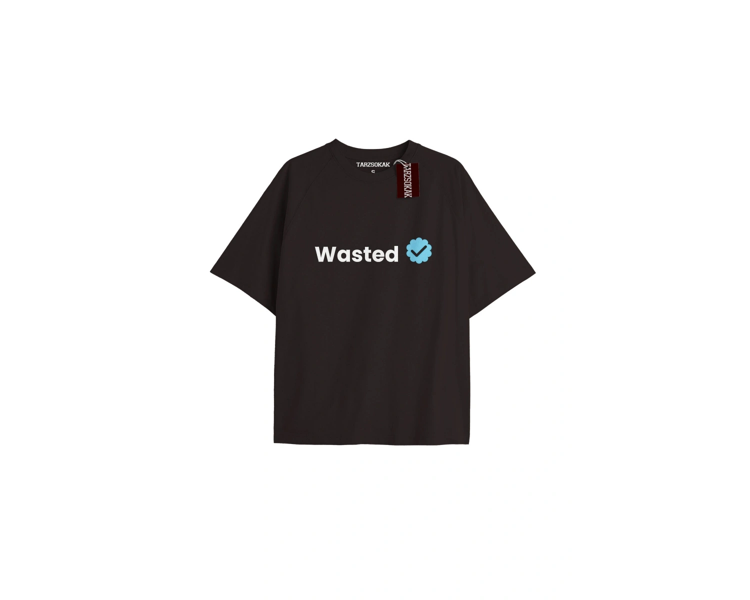 WASTED Unisex Oversize Yazılı Tshirt SİYAH