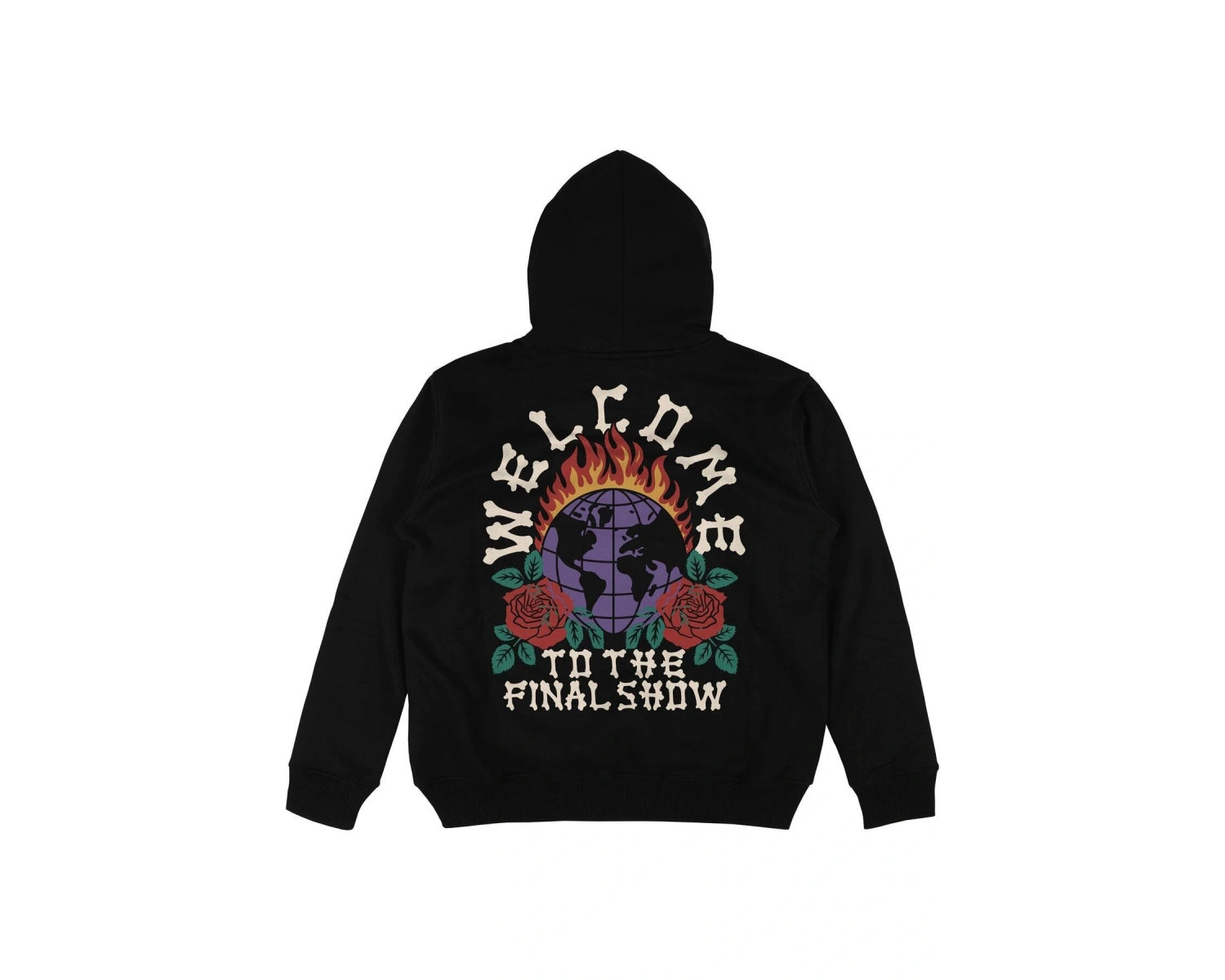 Welcome Siyah Oversize Unisex Kapüşonlu Sweatshirt Hoodie