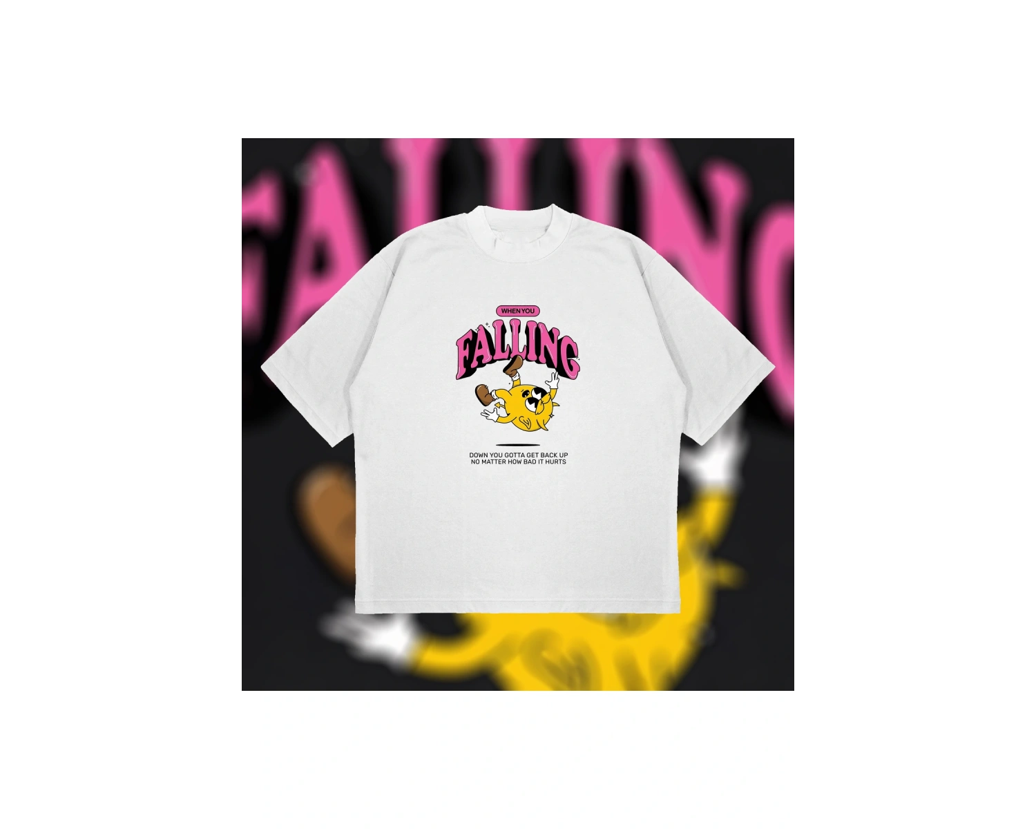 When You Fallin Damnself Oversize Unisex Pamuklu Nefes Alan Kalın Kumaşlı