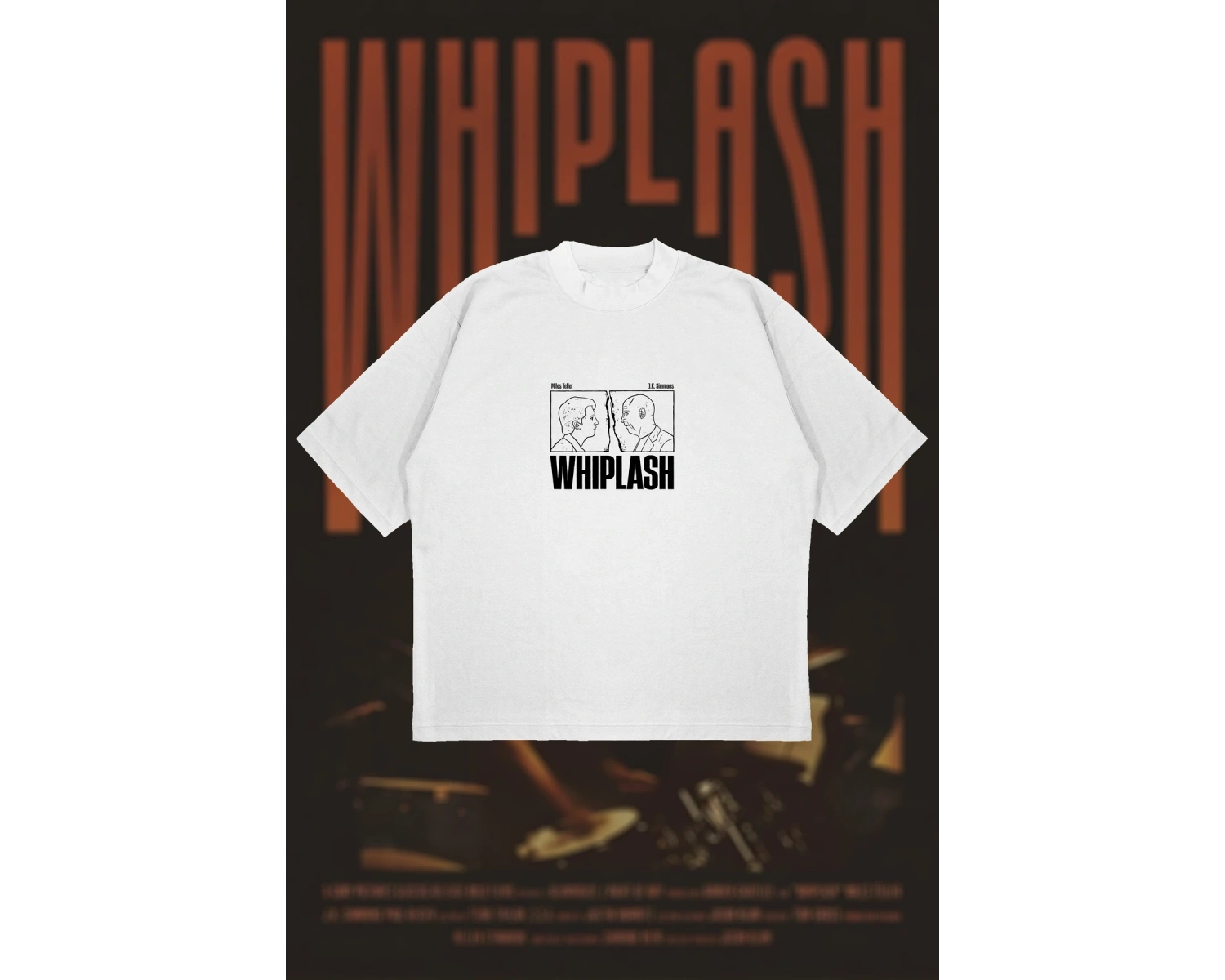 Whiplash Tempo Baskılı Oversize Unisex Pamuklu Nefes Alan Kalın Kumaşlı