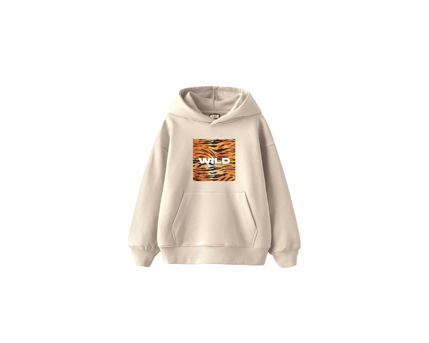 Wild Baskılı Oversize Unisex Bej