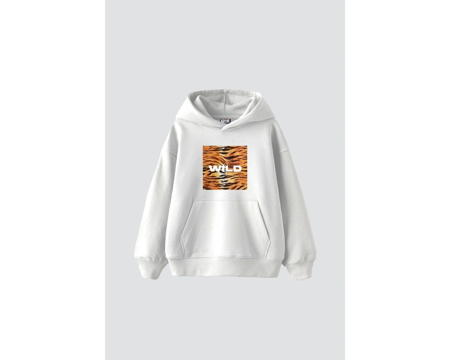 Wild Baskılı Oversize Unisex Beyaz