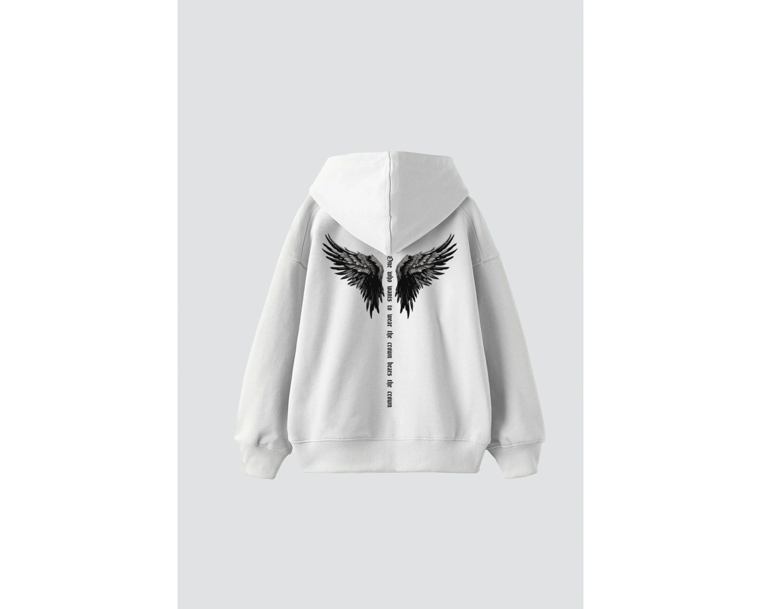 Wınget Crown Baskılı Oversize Unisex Beyaz