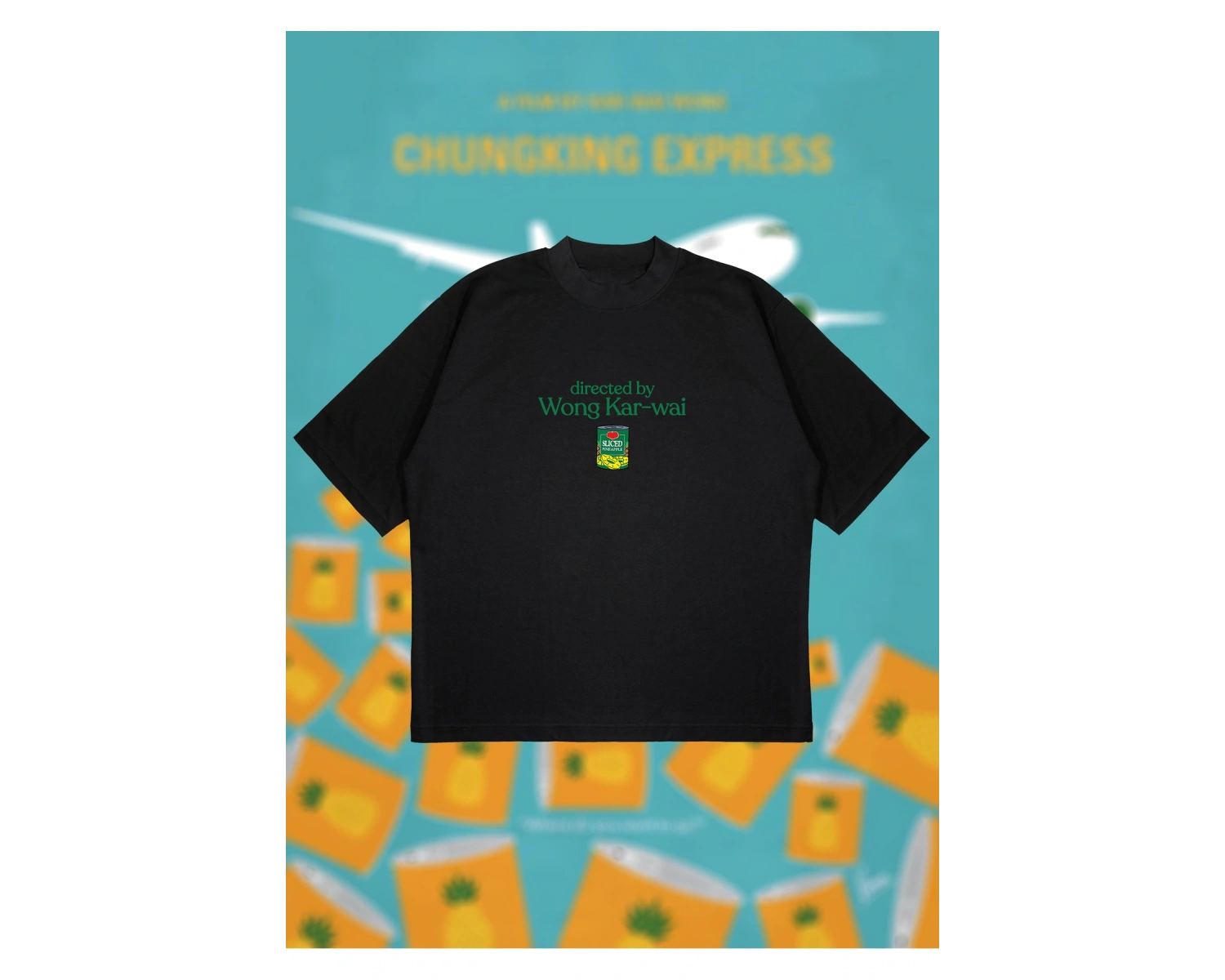 Wong Kar-wai Baskılı Oversize Unisex Pamuklu Nefes Alan Kalın Kumaşlı