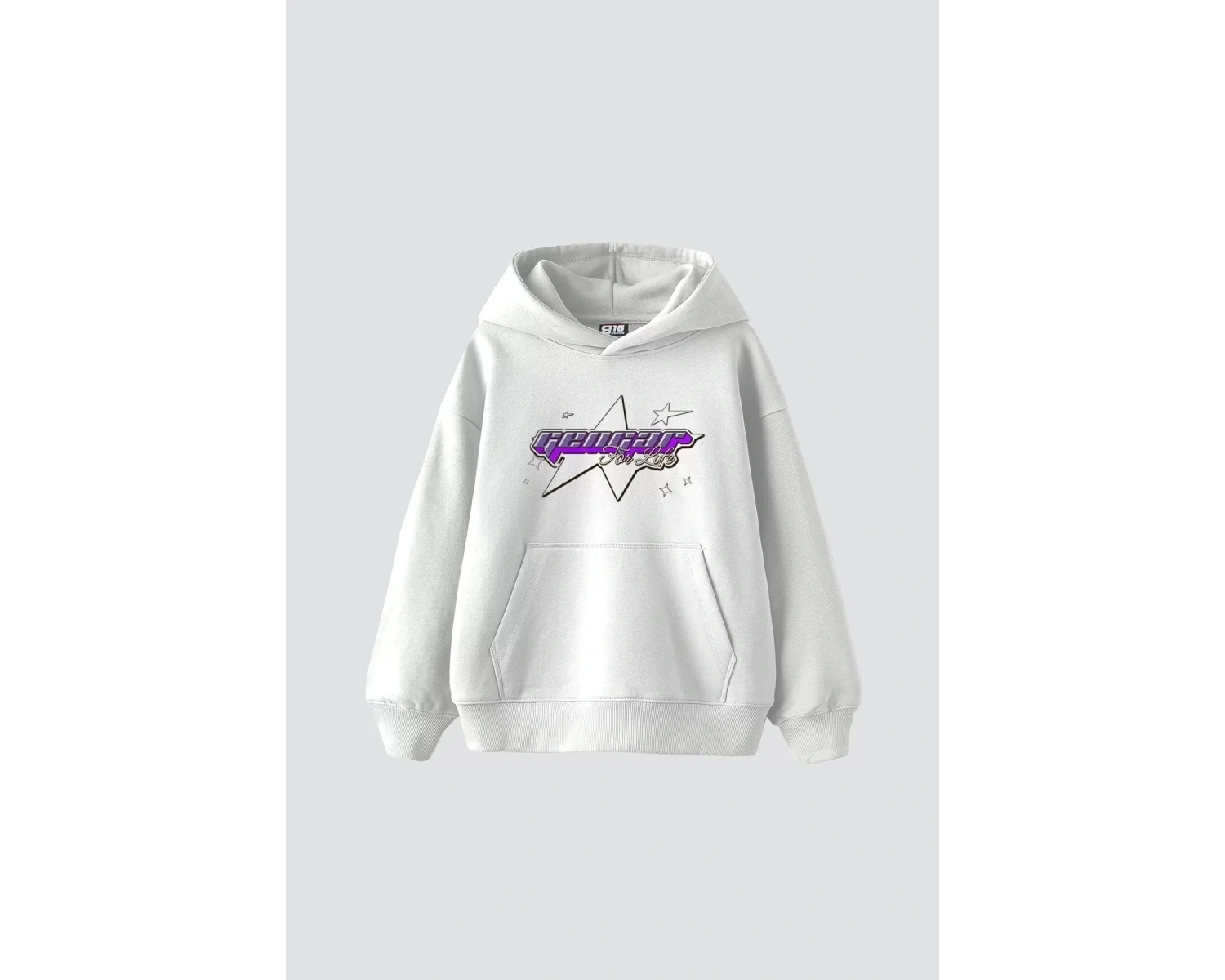 y2K Gengar Sırt Baskılı Oversize Unisex Beyaz