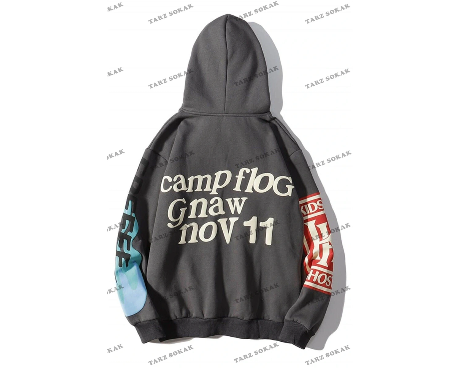 Y2K Kanye Oversıze Sweatshirt Hoodie Antasit KOD 2063 Gri