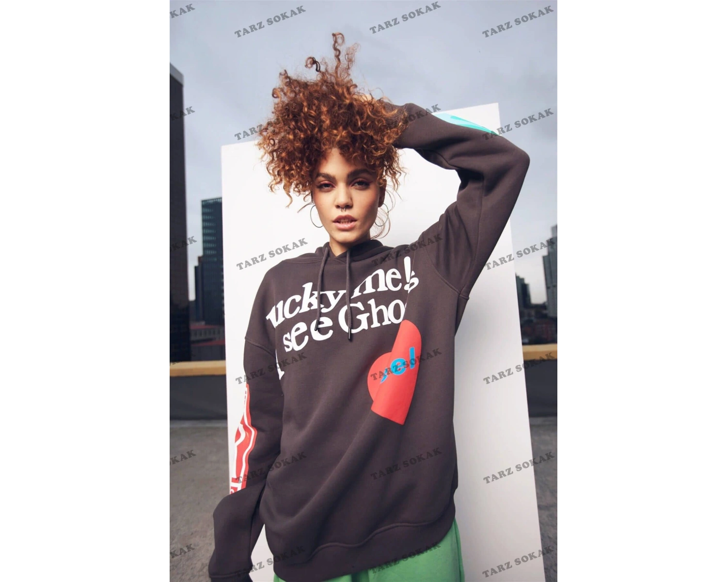 Y2K Kanye Oversıze Sweatshirt Hoodie Antasit KOD 2063 Gri