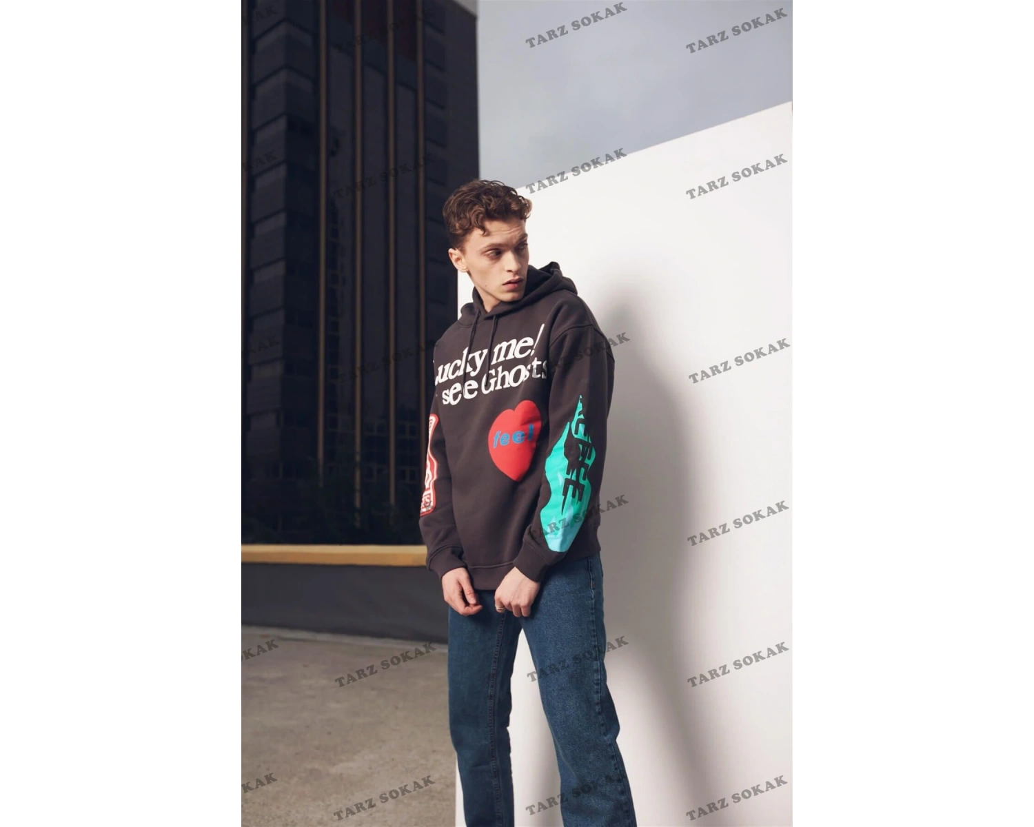 Y2K Kanye Oversıze Sweatshirt Hoodie Antasit KOD 2063 Gri