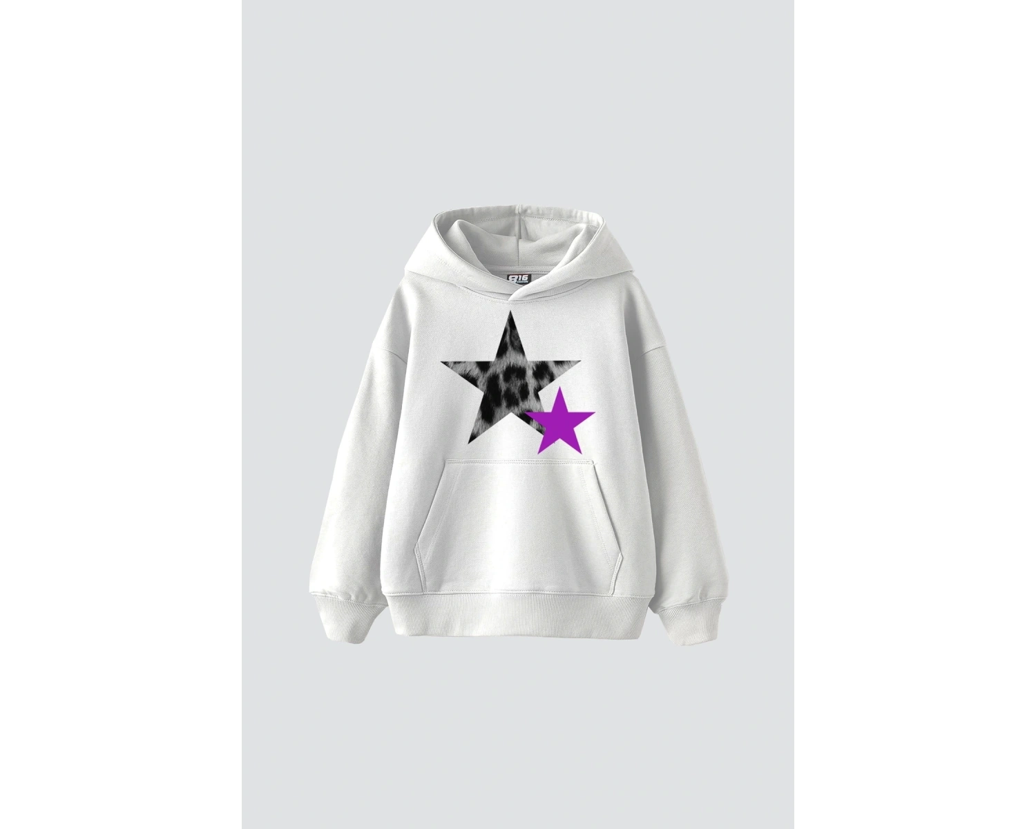 Y2k Leopar Starz V2 Baskılı Oversize Unisex Beyaz