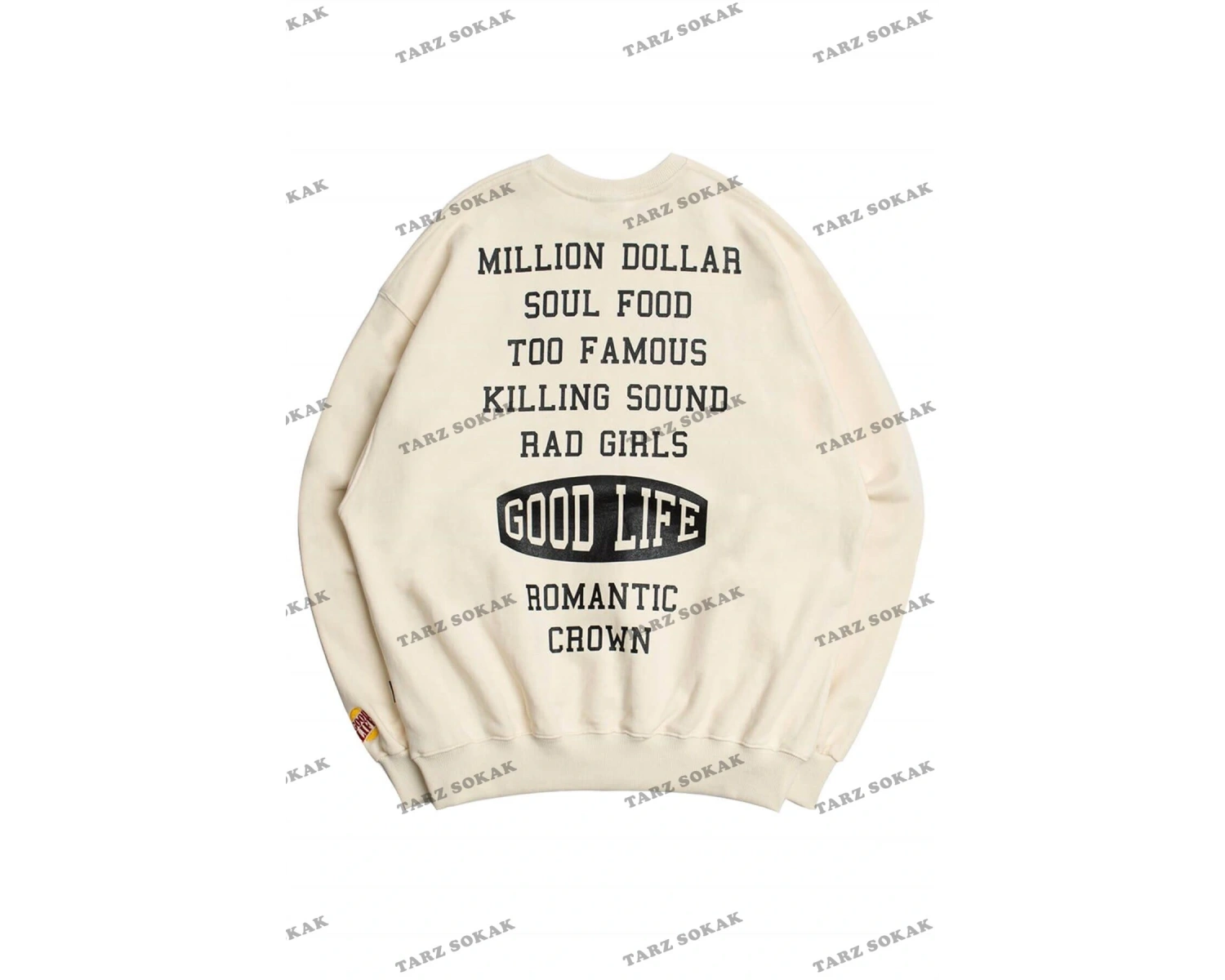 Y2K Unisex Ekru Bts Good Life Sweatshirt KOD 2058